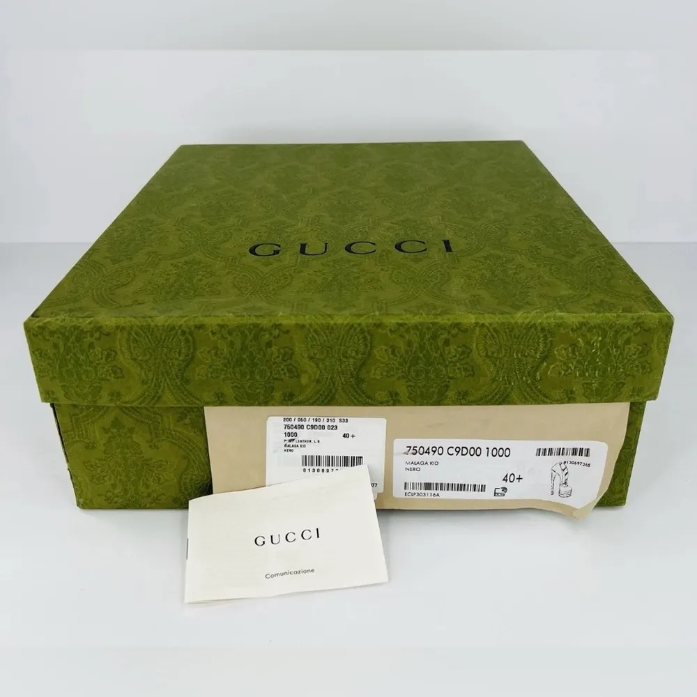 Gucci Plato Malaga Leather Platform Mary Jane Marmont Heel Pumps Size EU 40.5 - Image 2