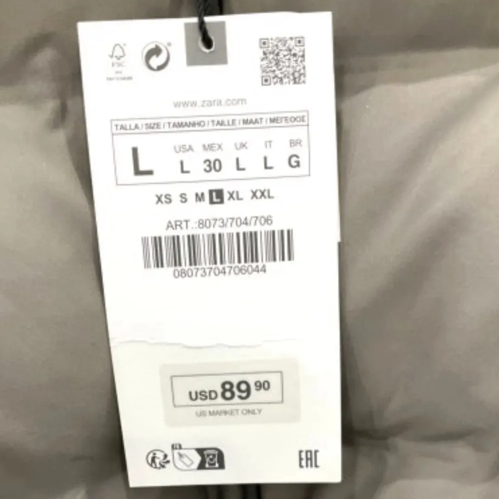 NWT NWT ZARA WATER AND WIND PROTECTION SHORT QUILTED ANORAK SIZE MEDIUM - Image 10