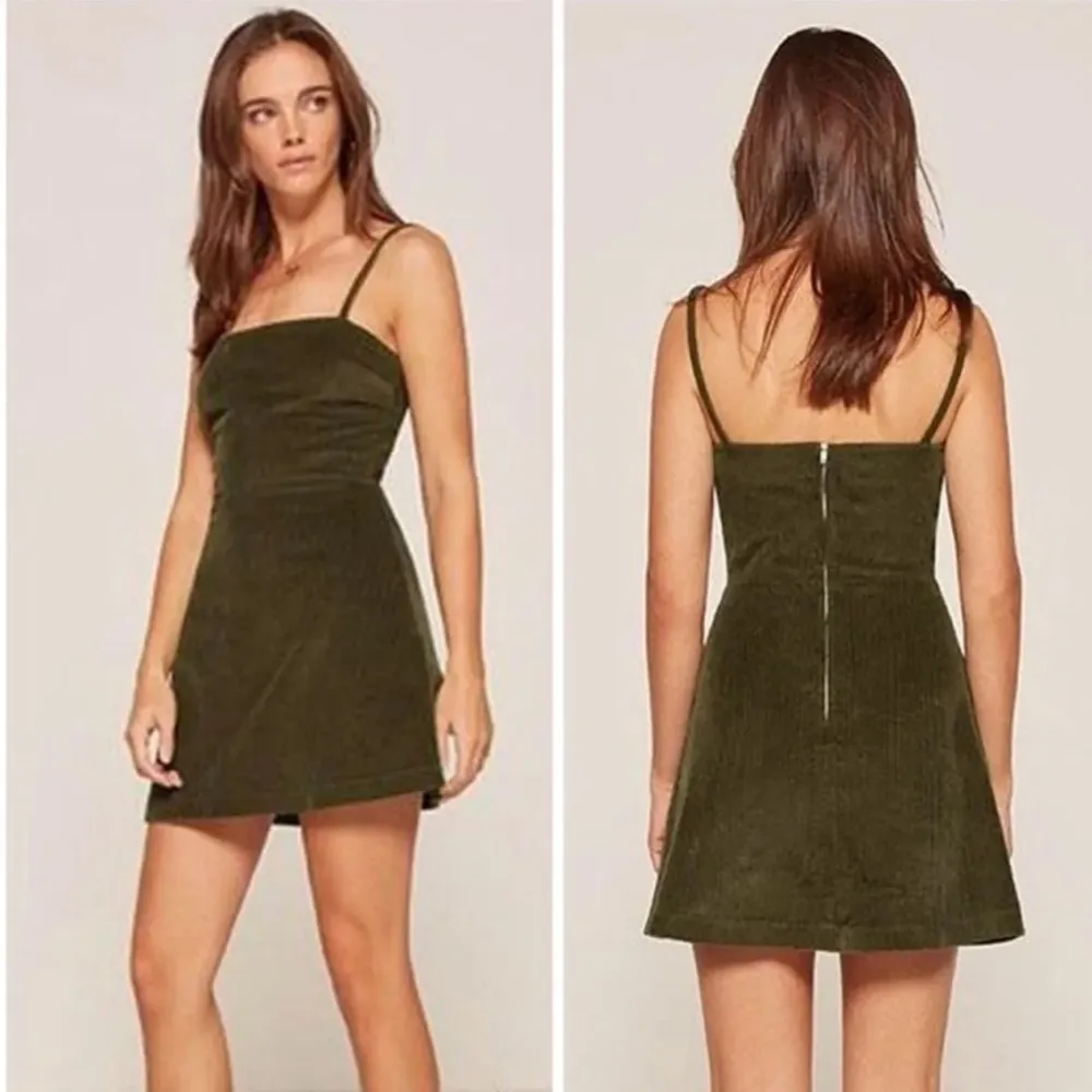 reformation green micah corduroy dress size 0 - Image 6