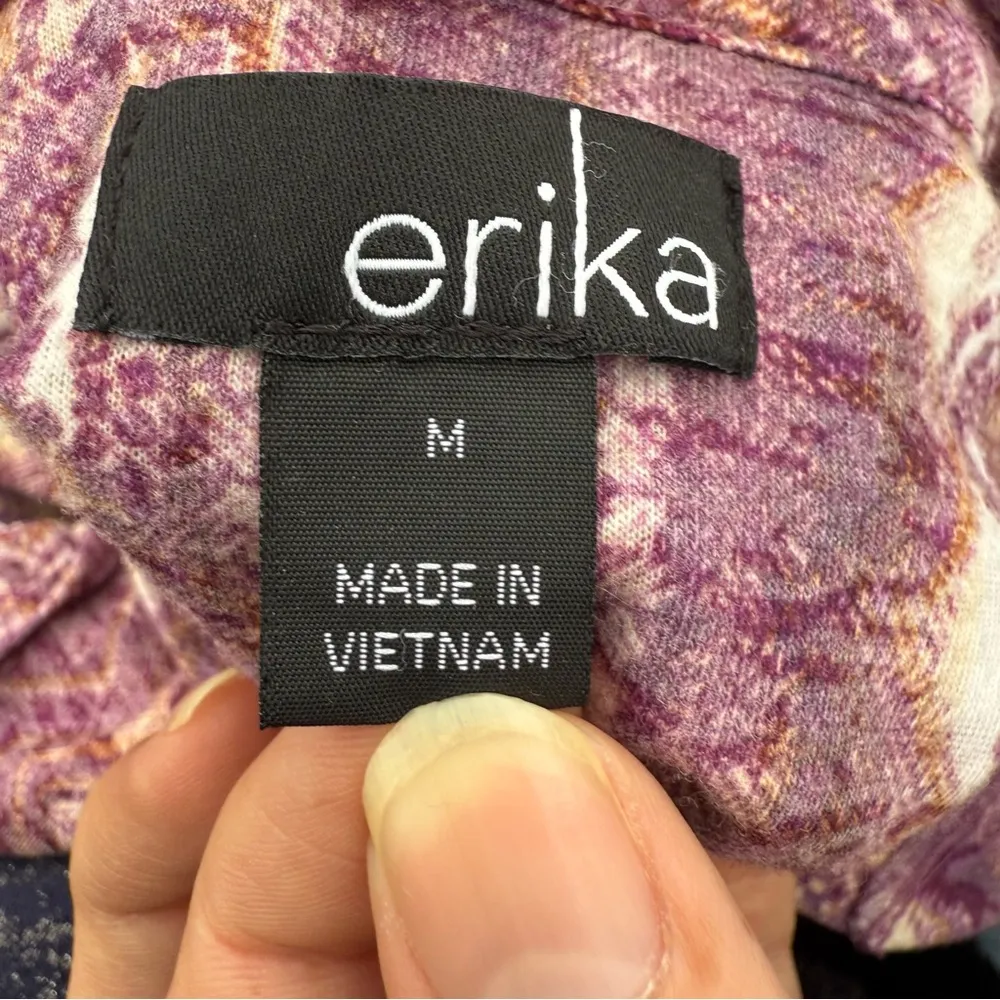 Erika Purple Tunic with 3/4 Sleeves and a Mandarin Collar - Image 9