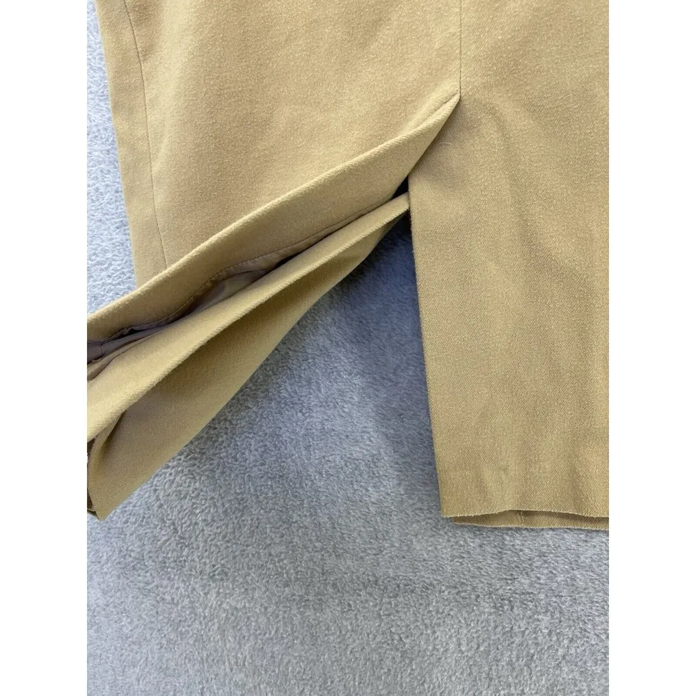 Express Women's Skirt Double Slit Size 5/6 Solid Camel Tan Knee Length - Image 5