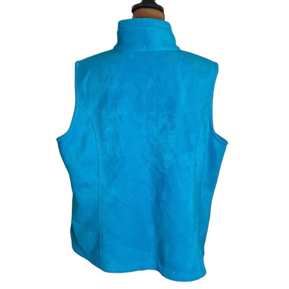 Columbia Benton Springs Fleece Vest in bright teal blue, size 2X - Image 2