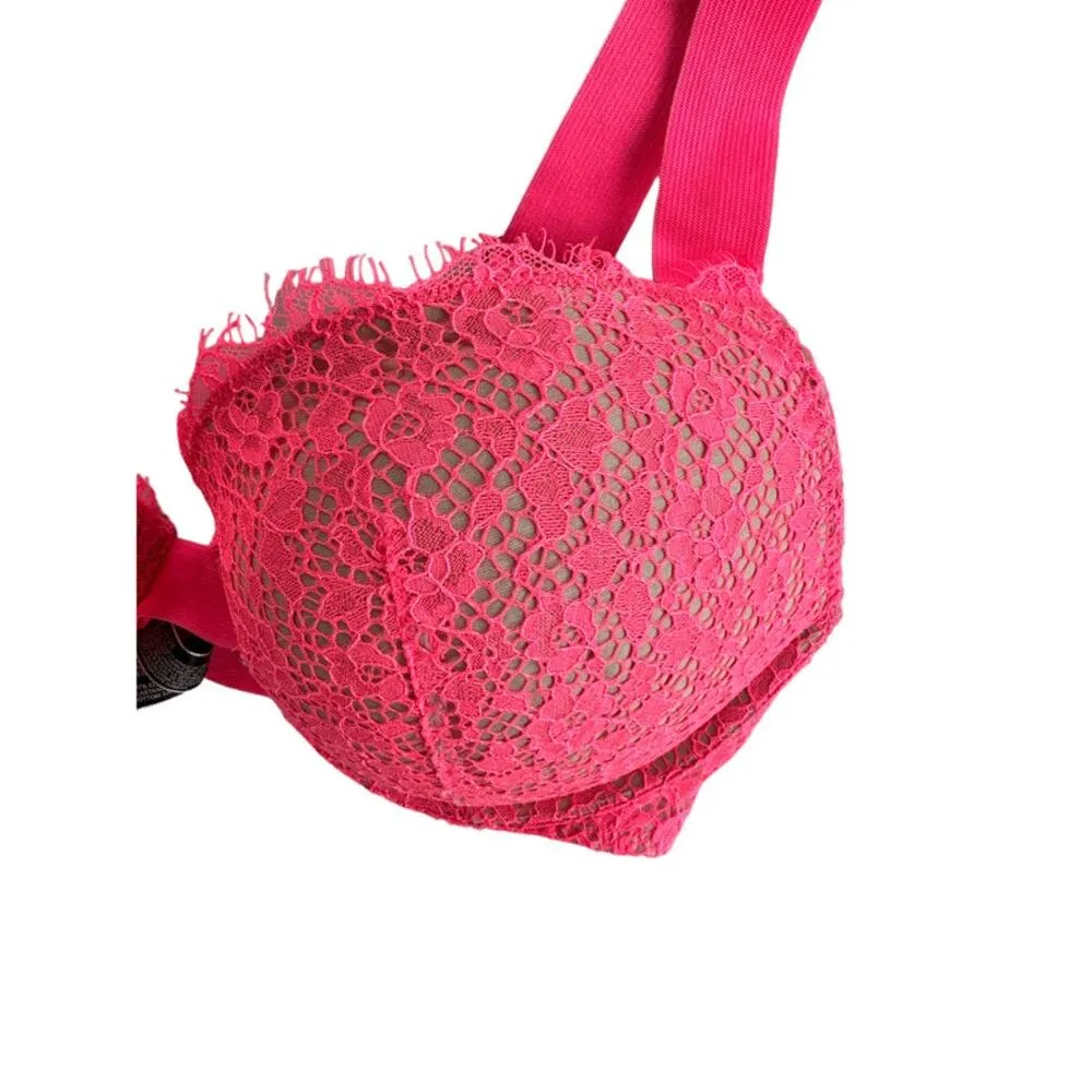 Victoria's Secret Hot Pink Strappy Very Sexy Push-Up Bra Women's 36D - Image 5