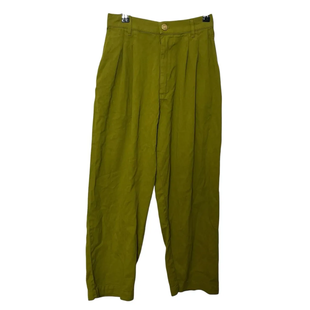 Big Bud Press Trousers Women’s XS Petite Olive Green High Waist Cropped Cotton Size undefined - Image 2