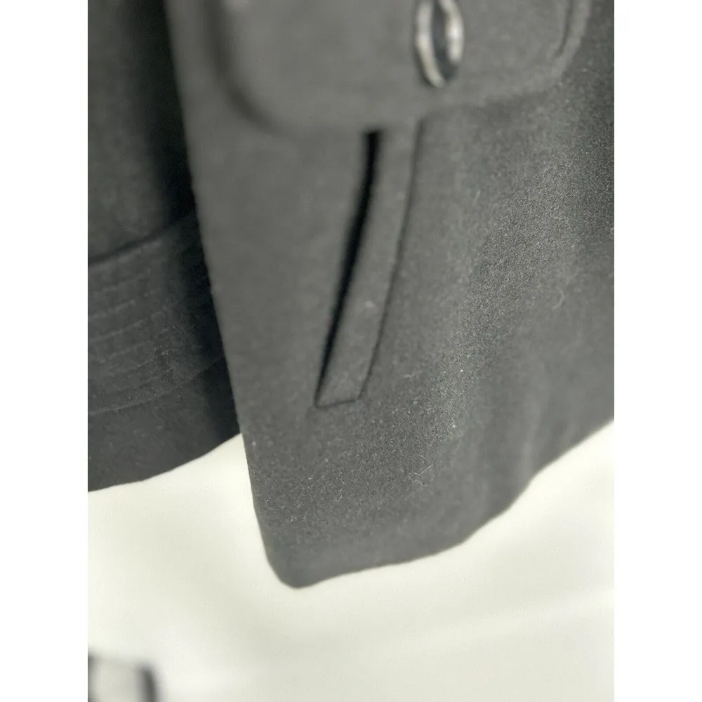 KC Collection Black Collared Button Coat Size M Pre - Image 9