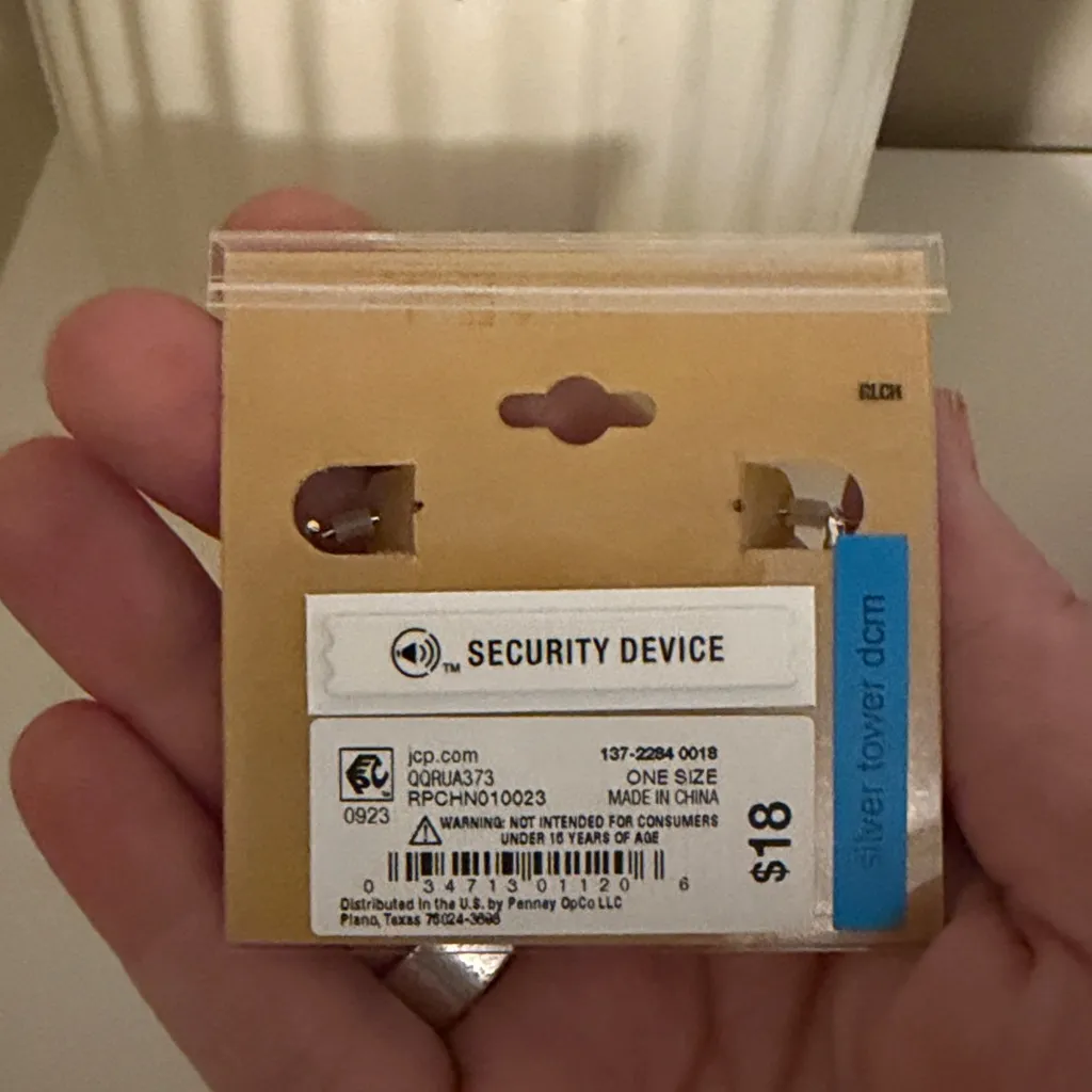 Monet Silver Textured CZ Hoop Earrings - Image 3