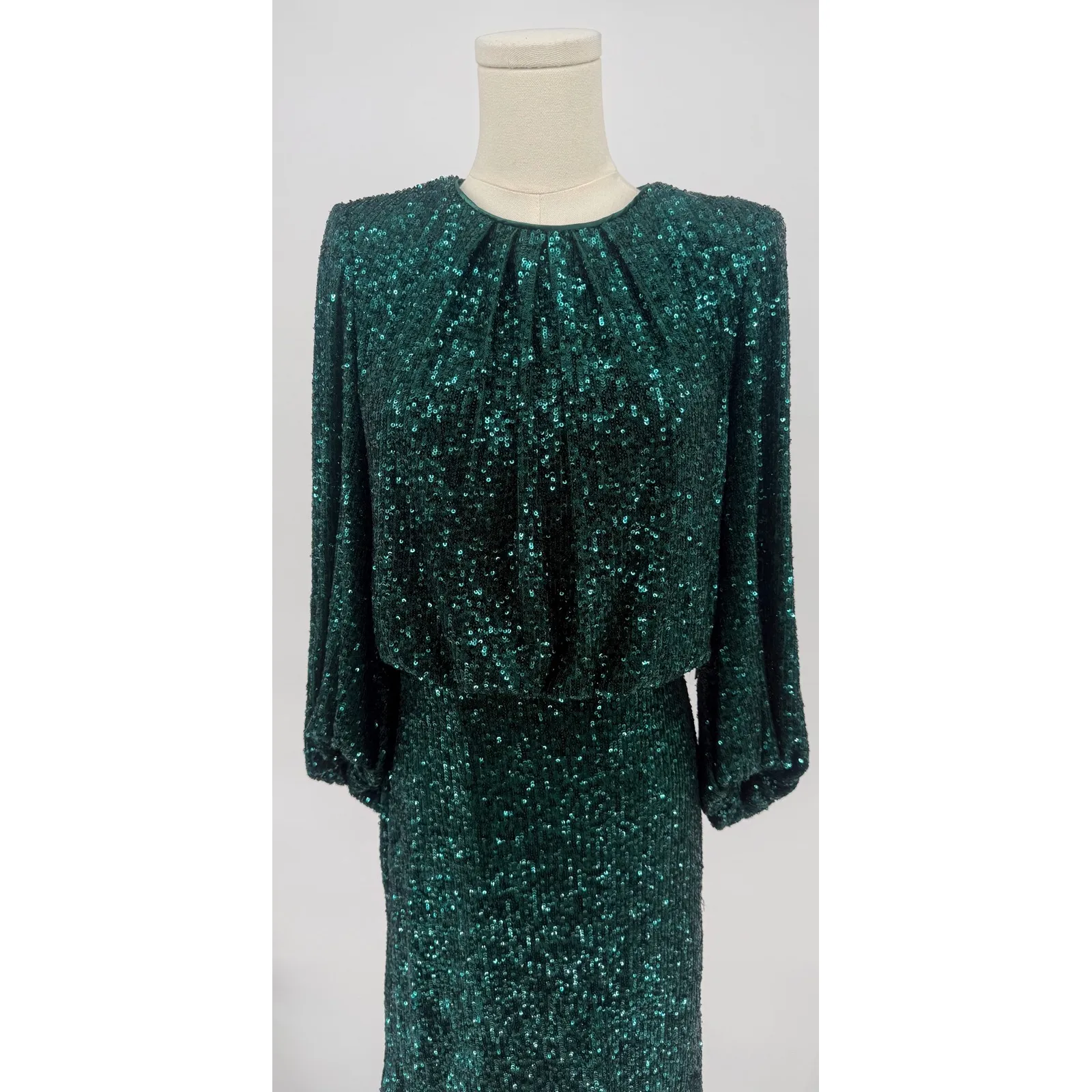 NWT Vince‎ Camuto Sequined Long Sleeve Dress in Hunter (Green) Sz 6 $198 - Image 4