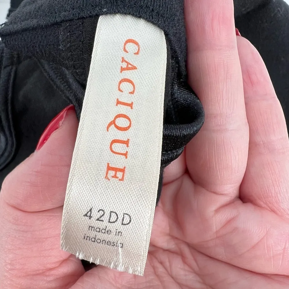 Cacique by Lane Bryant black non molded t-shirt comfort bra plus size 42DD - Image 2