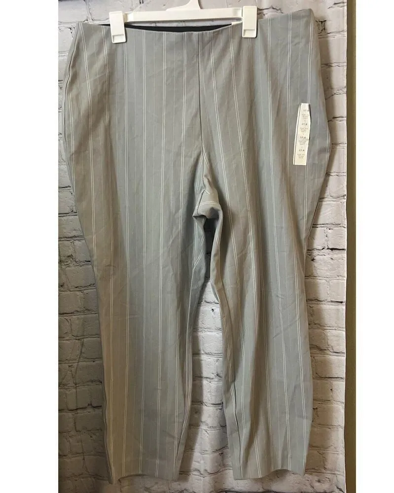 A New Day Pants High-Rise Slim Fit Ankle Gray Stripe Women's 17 New - Image 3