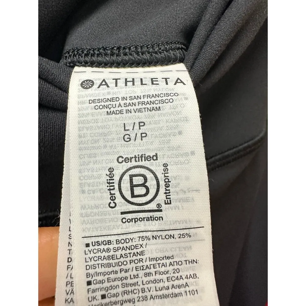 Athleta Womens Transcend Stash Crop Straight Leg Leggings Size LP Black - Image 9