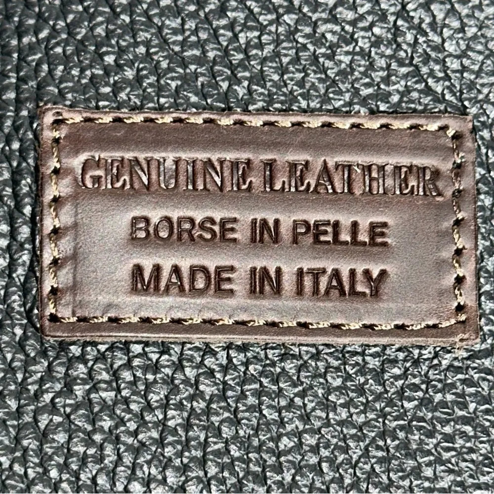 Borse In Pelle NWT Black Pebbled Leather Brown Contrast Clutch Crossbody Bag - Image 4