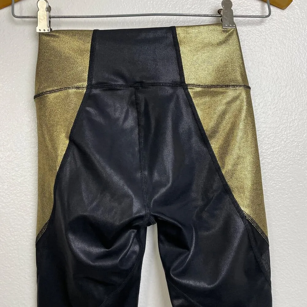 Good American Leggings Womens Size 1 Shine Metallic Gold Silver Yoga Gym Workout - Image 7