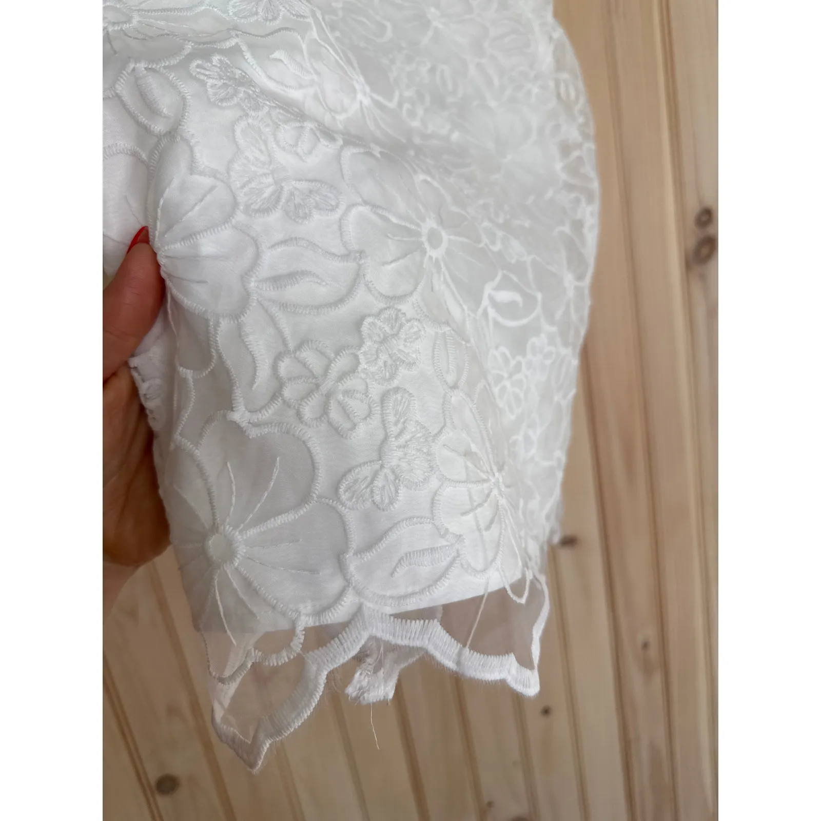 NWT Lulus Lovable Aesthetic White Embroidered Tie-Strap Mini Dress Engagement XL - Image 5