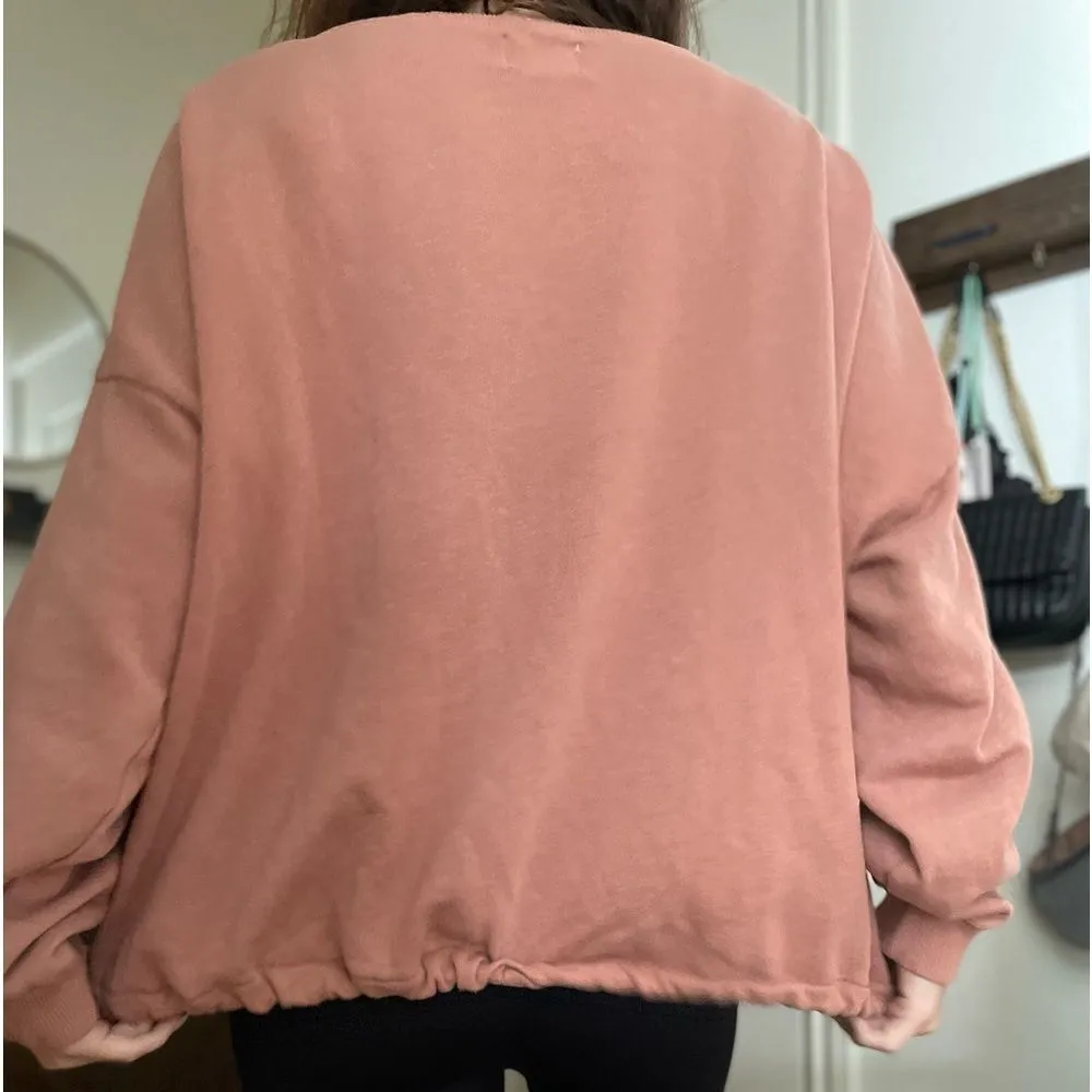 AMERICAN Eagle Oversized Crewneck‎ Henley Sweater Large - Image 4