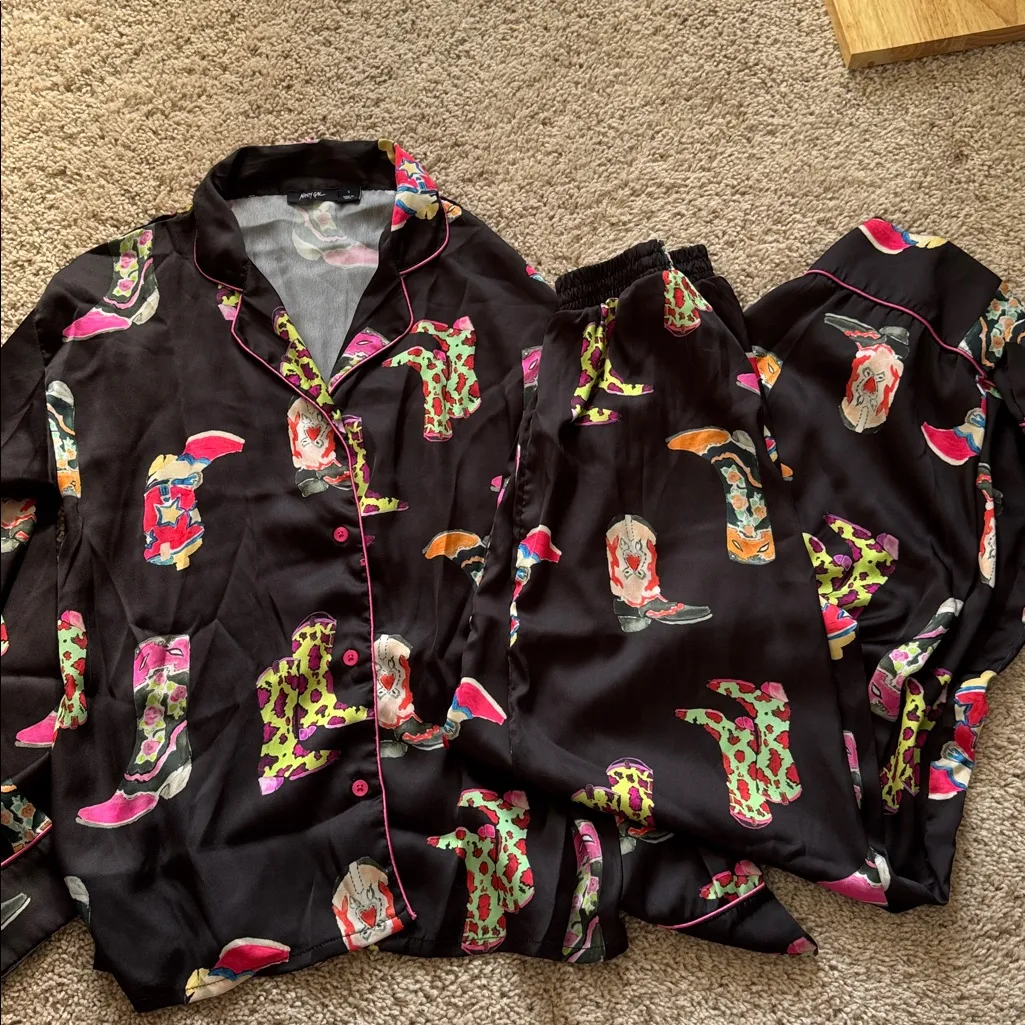 Nasty Gal Multicolor Cowboy Boot Print Pajamas - Image 2