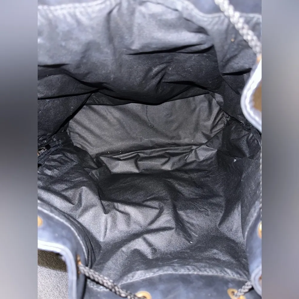 EUC NORTHWEST TERRITORY BLACK LATHER BACKPACK WITH CANVAS STRAPS. - Image 8