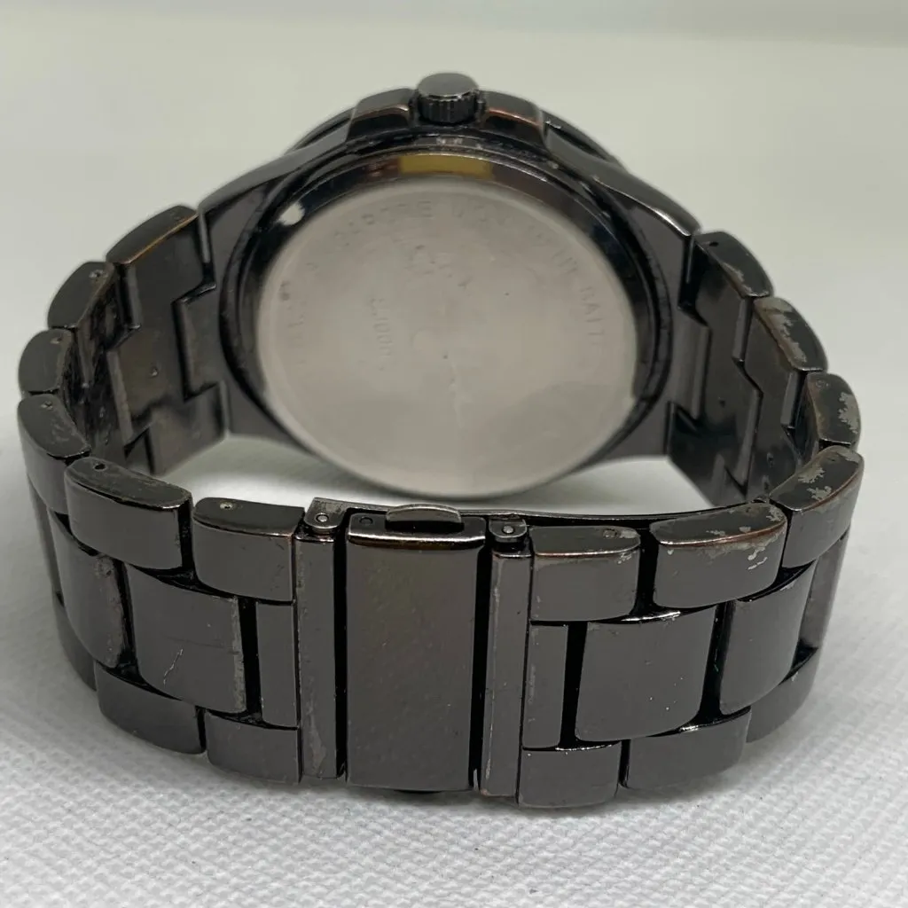 Sean John men’s Watch black tone 48mm round case rhinestones quartz 7.5” running - Image 5