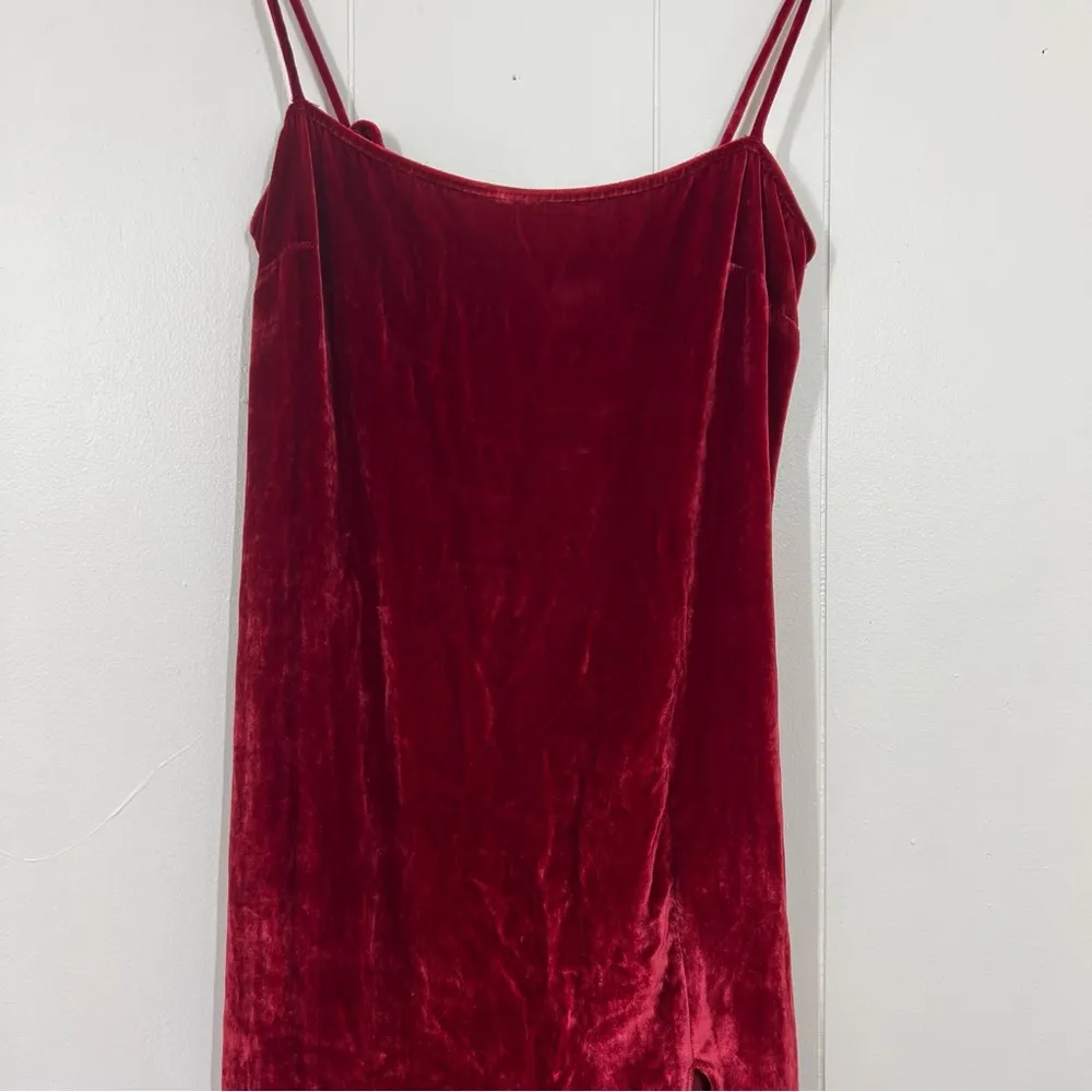 Reformation Red Velvet Ariana Midi Dress - Image 7
