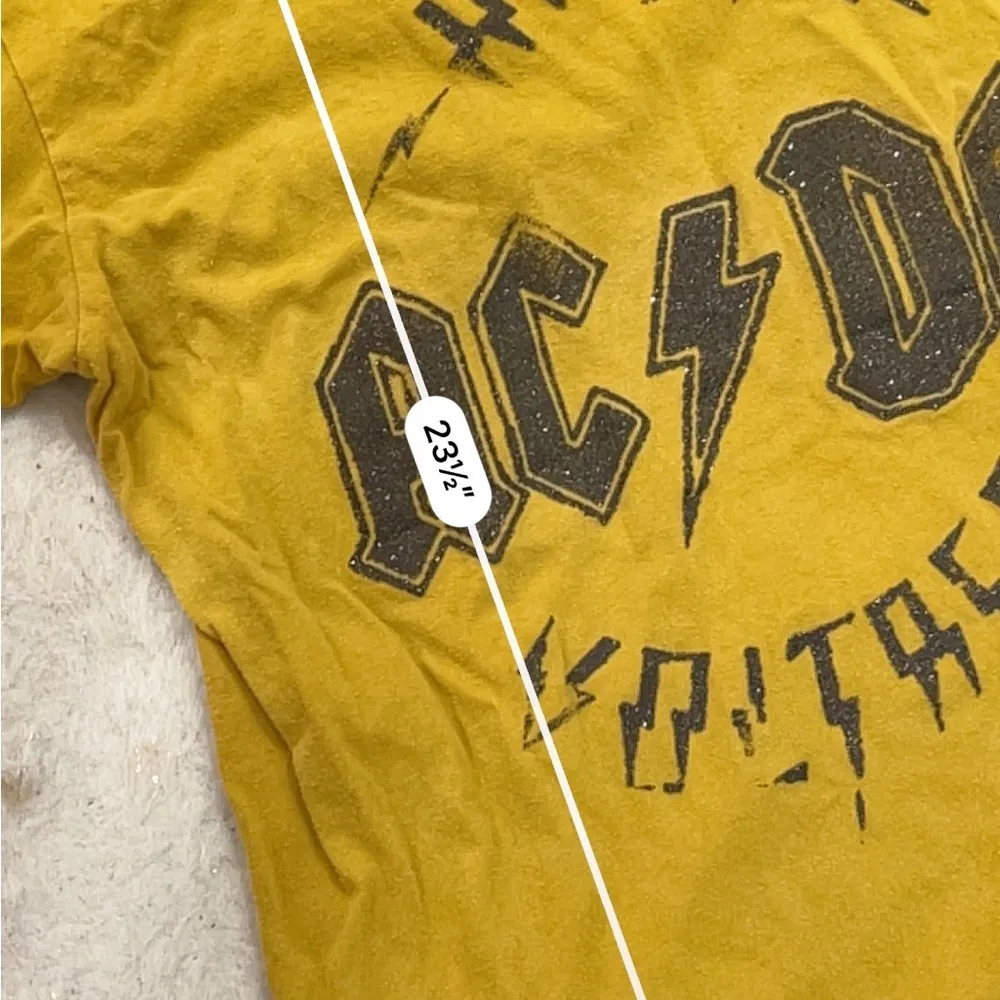 American eagle glitter yellow AC/DC band tee - Image 3