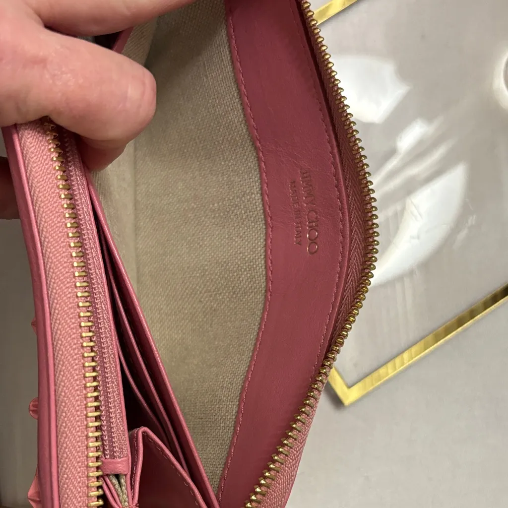 Jimmy Choo Pink Star-Embellished Wallet - Image 6