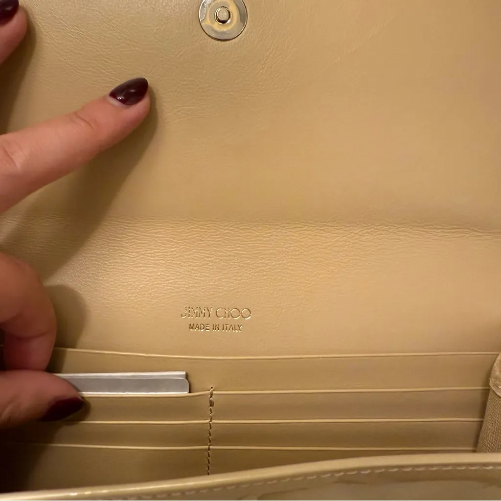 Jimmy Choo Tan Patent Leather Clutch - Image 5