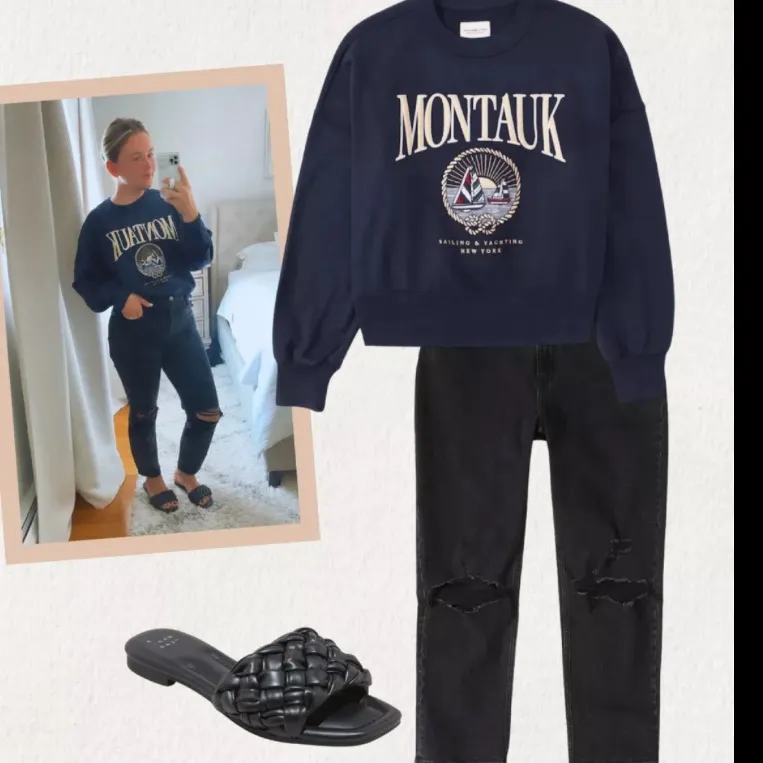 Abercrombie and Fitch Montauk embroidered crewneck $120 sold out winter casual - Image 2