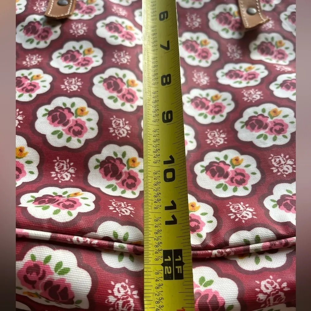 Vliving Red Rose Shabby Chic Leather Trim Tote Purse - Image 9