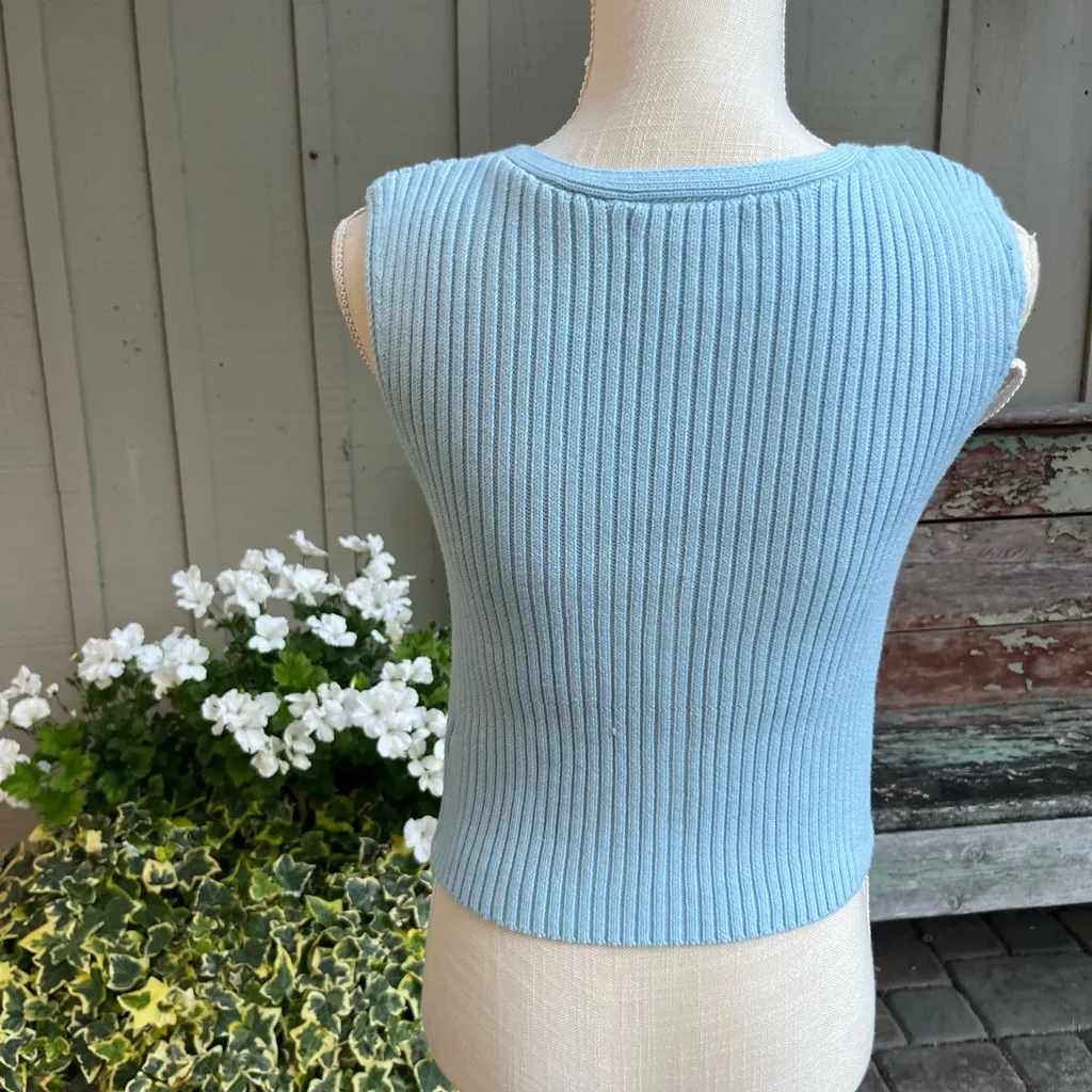 Jessica Simpson  Light Blue Ribbed Tank Top - Image 2