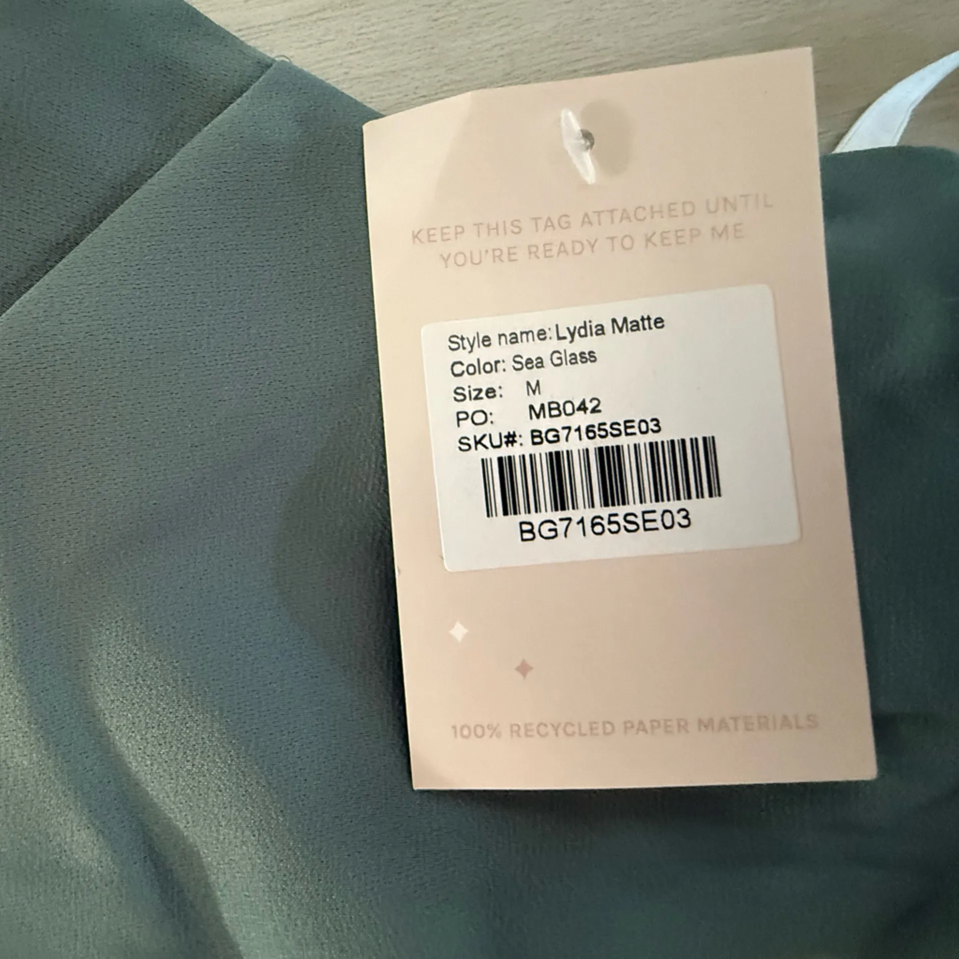 Birdie Grey Lydia Dress Green Medium NWT - Image 5