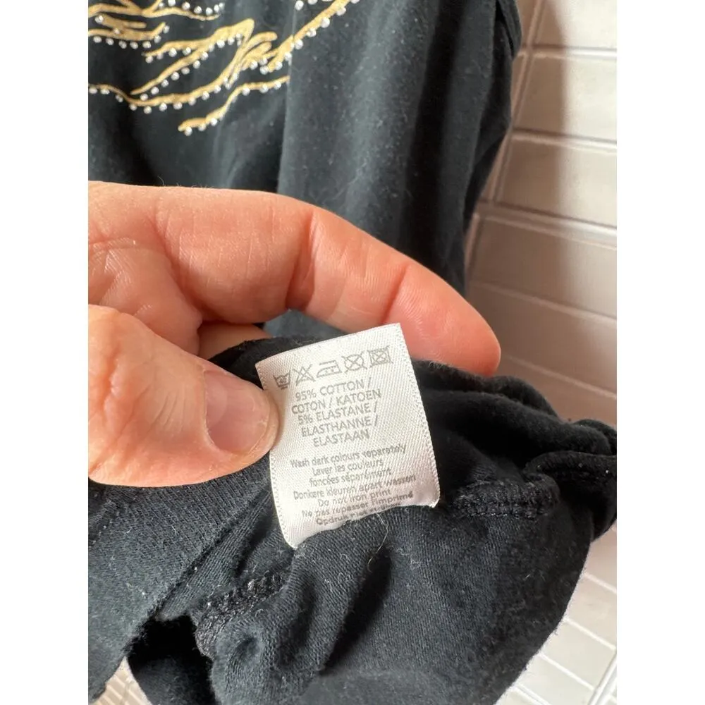 Rare Vintage Dirty Dancing Tank Top Black UK 12 / EU 40 (US 8) Rhinestone Logo - Image 7