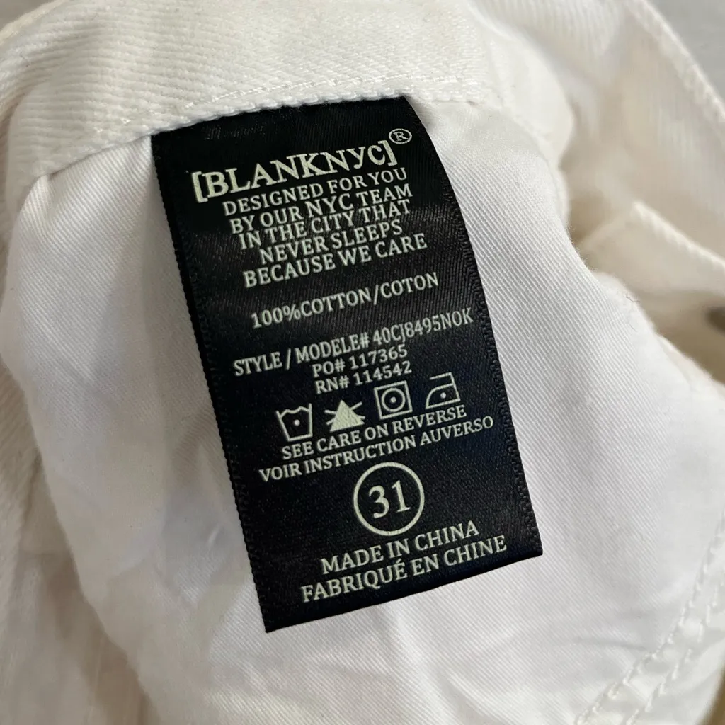 NWT Blank NYC High Rise Distressed White Denim Cutoff Jean Short 31 - Image 7