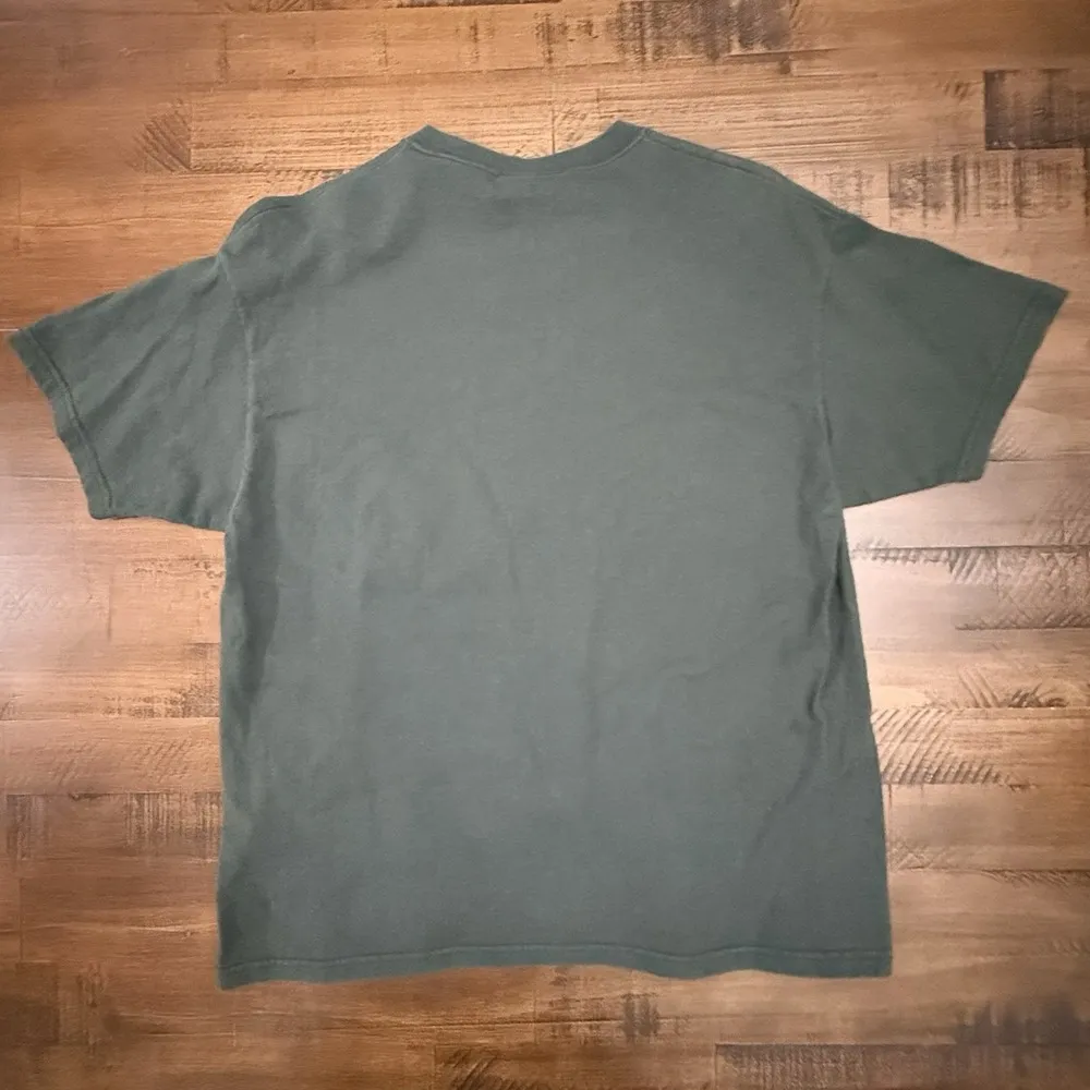 VTG Lee Total Cotton Blank Tee Shirt Medium Green Casual Grunge Made In USA 1990 - Image 3