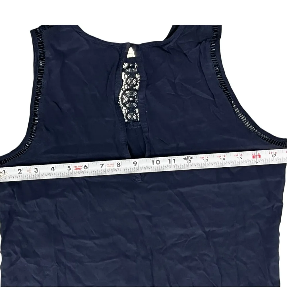 Sigrid Olsen Signature Sleeveless Boho Shift Dress Women  Size 10 Navy Blue NWOT - Image 9