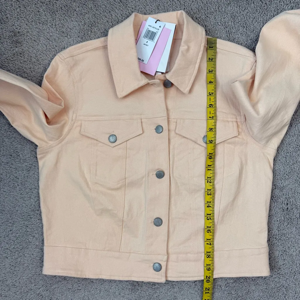 Avec Les Filles Denim Jacket Peach Ecru 8 - Image 10