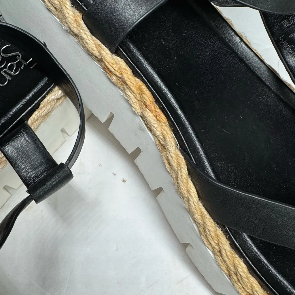 Franco Sarto Jinxy sandals black leather espadrille-style chunky sole 8 summer - Image 9