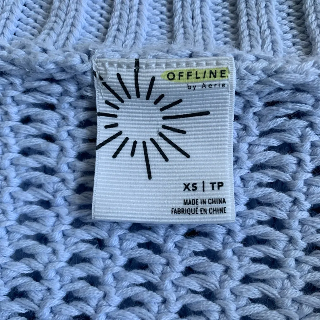 Offline by  size XS blue V-Neck cropped pullover Sweater - Image 5