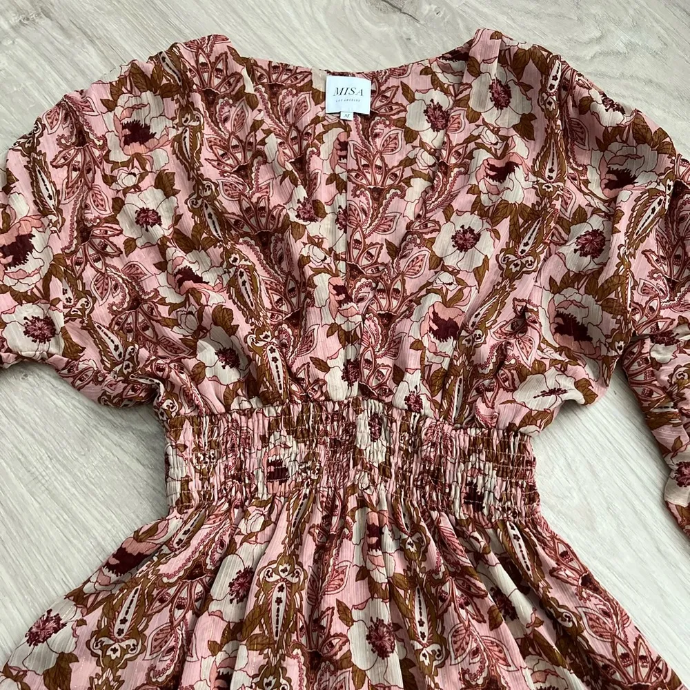 Misa Los Angeles Chiara Dress in San Lorenzo Flora Metallic Print | Medium - Image 6