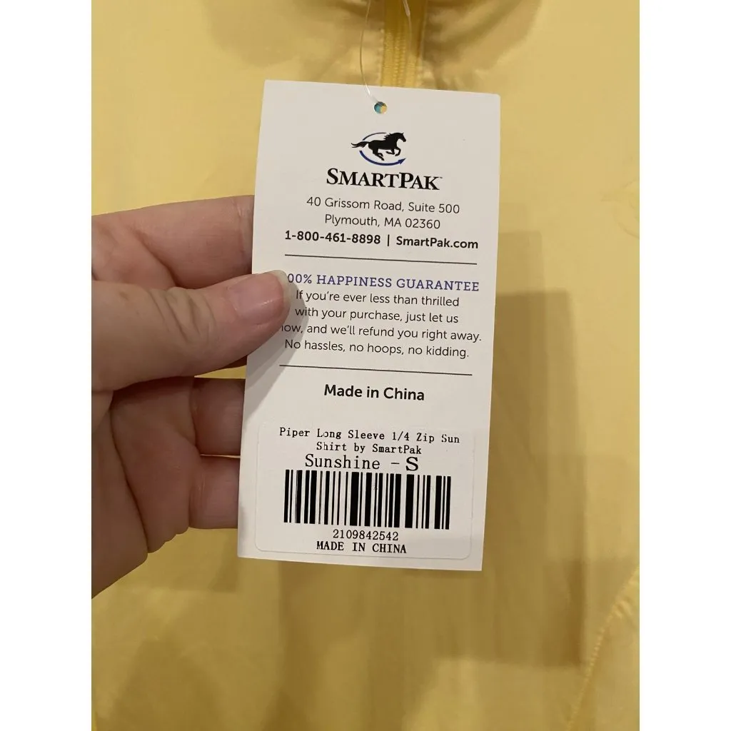 Piper by SmartPak Shirt Womens Small Sunshine Yellow 1/4 Zip Long Sleeve Sun - Image 3