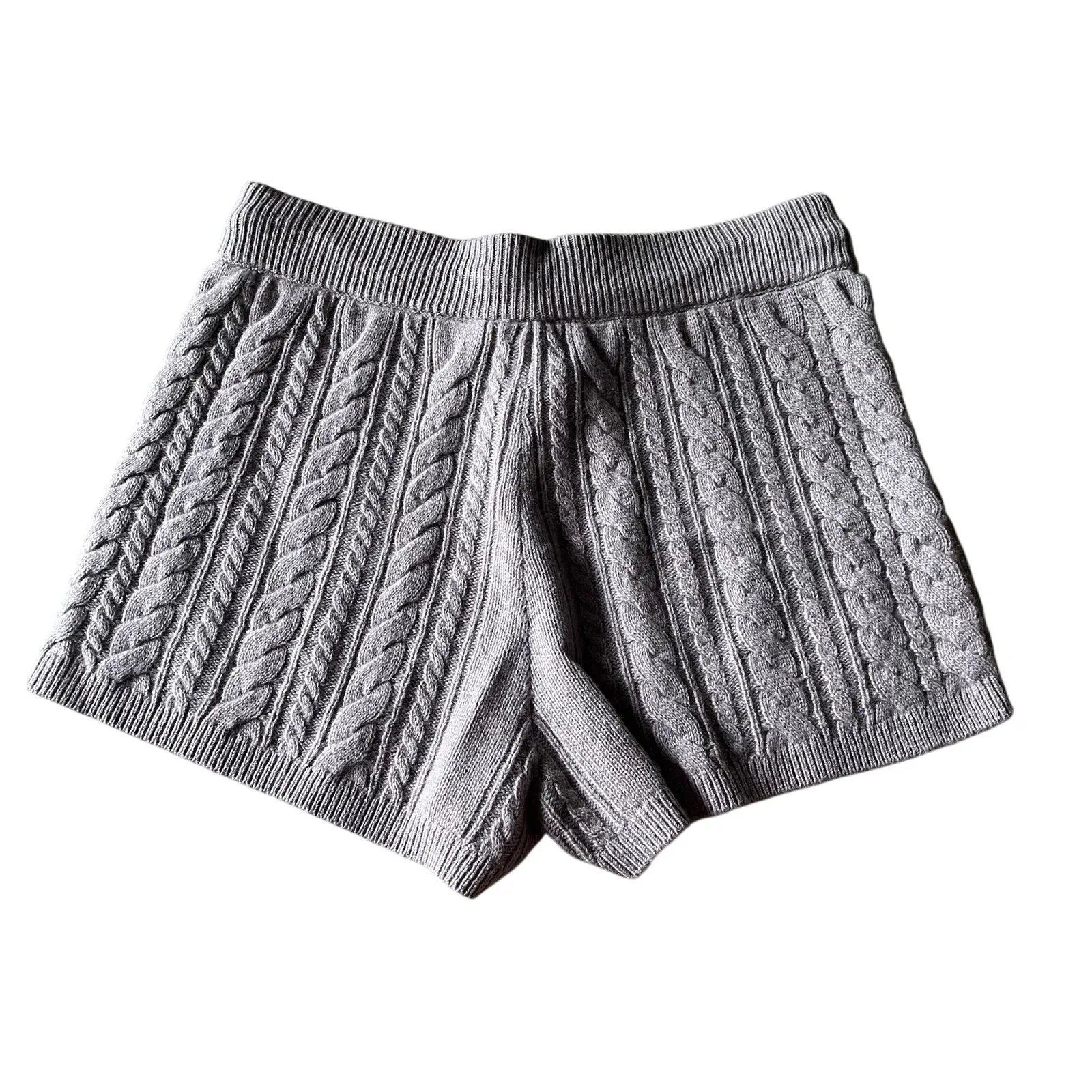 Sweaty‎ Betty Shorts Womens 8 Lilac Purple Cable Knit Cashmere Wool Blend Soft - Image 5