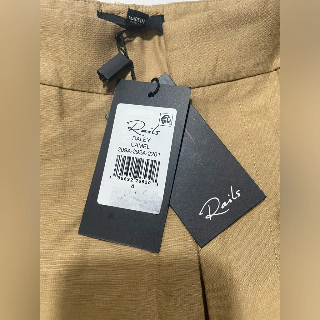 NWT Rails Daley Cotton & Linen‎ Cargo Pants In Camel size 8 $258 - Image 9