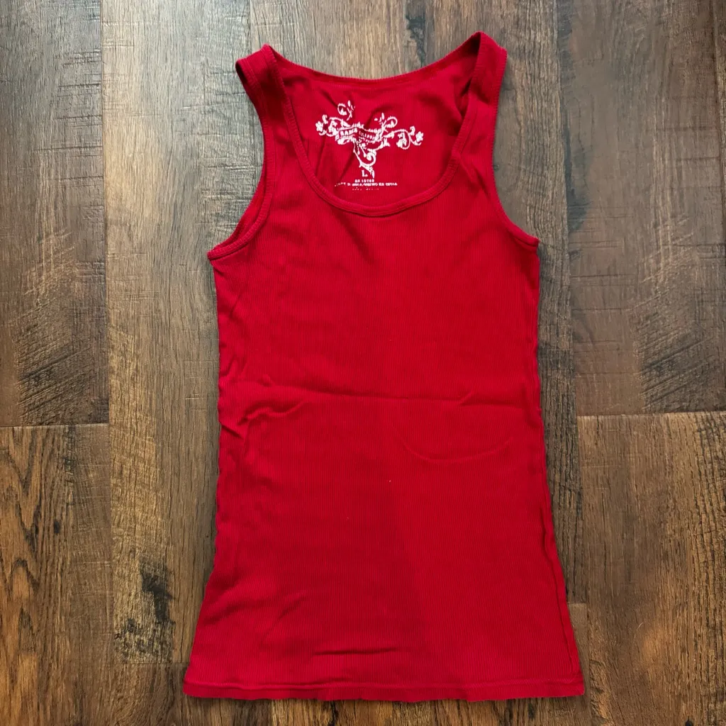 HANES brick red tank top, size L - Image 2