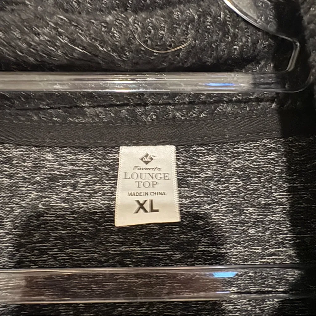 Member’s mark Soft Stretchy cowl neck lounge Sweater Pockets marled black XL - Image 3