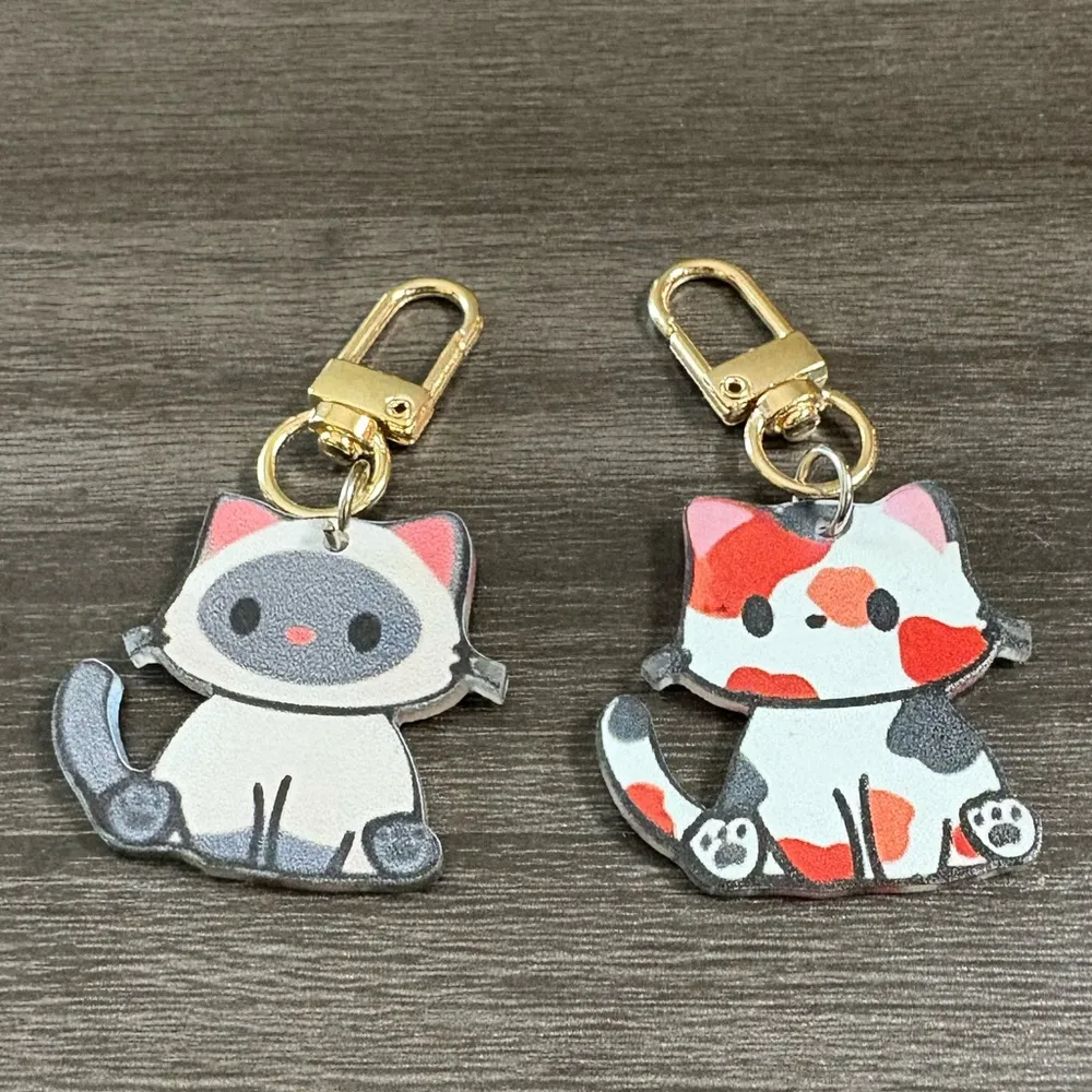 Two Kitty Cat Keychain Charms - Image 2