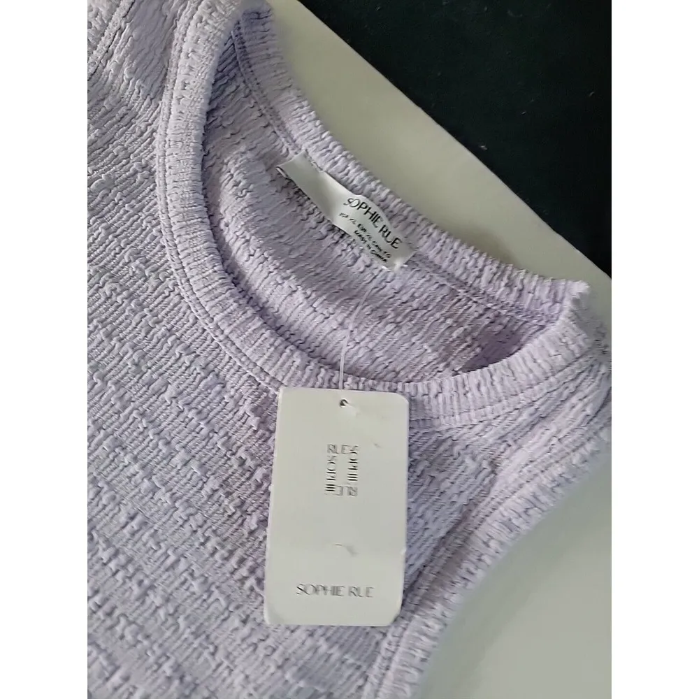 Sophie Rue Rib Knit Sleeveless Pencil Dress Lavender Size Xl B8 - Image 2
