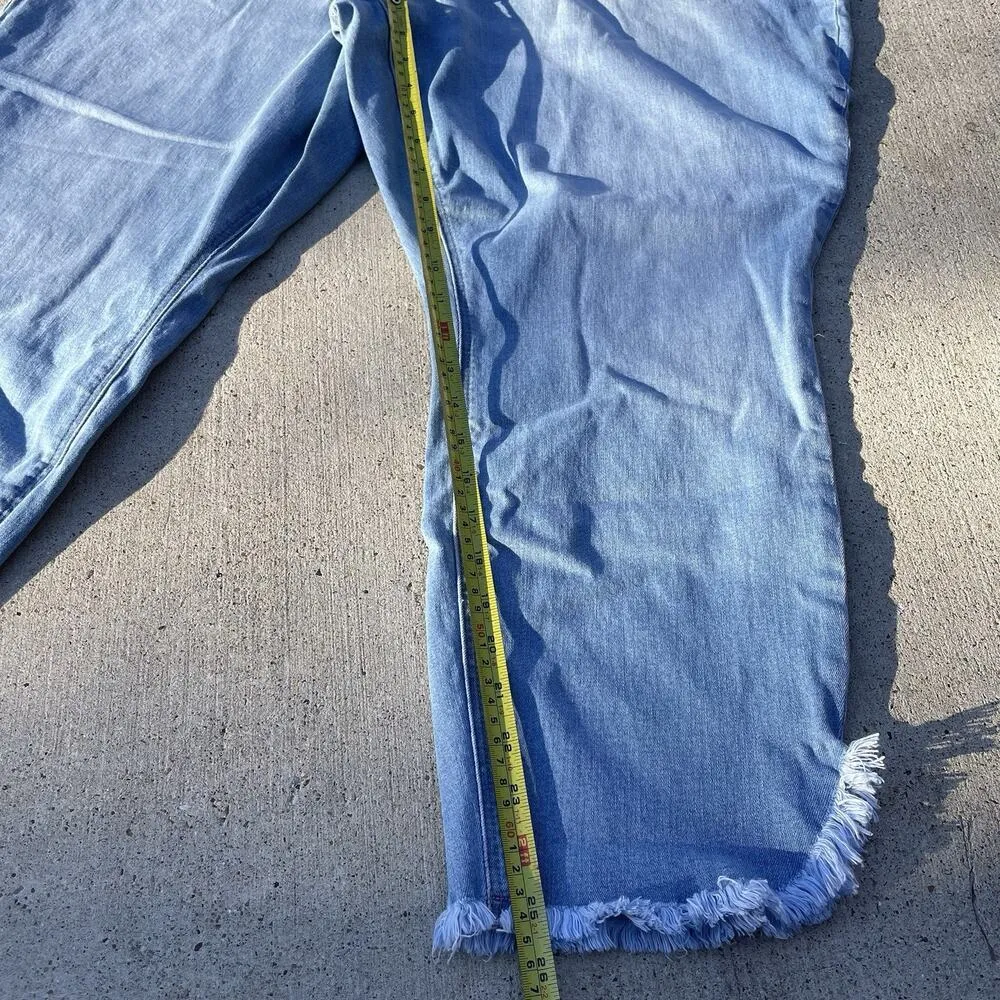 Jen 7‎ By 7 For All Mankind Jeans Size 24 Mid Rise Ankle Skinny Light Wash Blue - Image 10