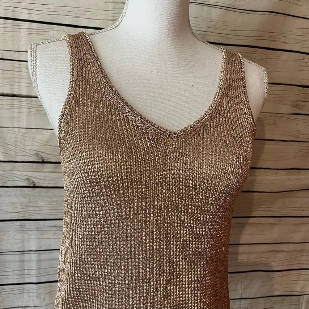 Topshop Chainmail Rosegold Tank Top Size 4 - Image 5