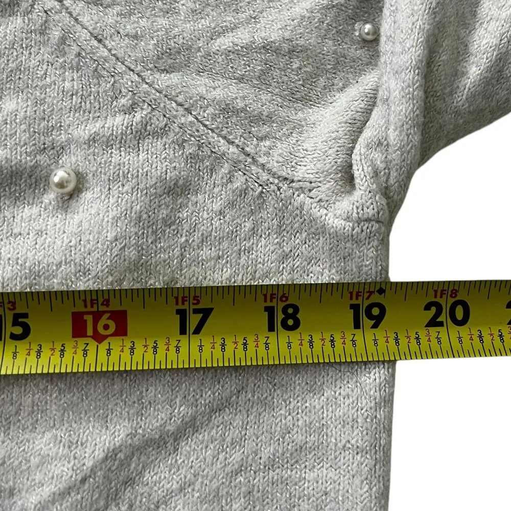 Draper James RSVP Gray Pearl Rhinestones Embellish Sweater Women Small | 27 - Image 7