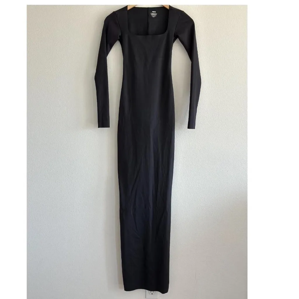 Skims Body Long Slip Dress in Onyx, Size X-Small - Image 2