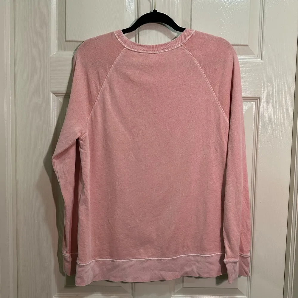 Women’s Old Navy Crew Neck Sweatshirt Pale Pink Coral Dip Dye Size Medium - Image 4
