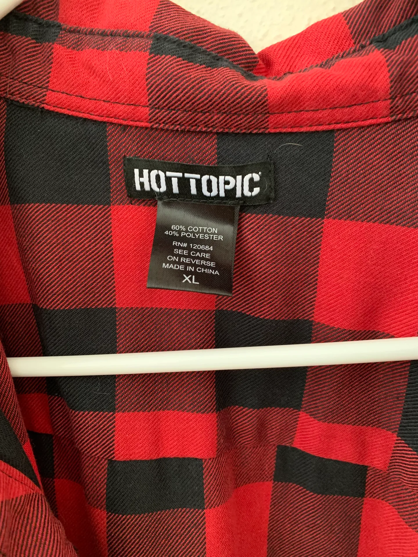 Hot Topic Red Plaid Button Up - Image 3